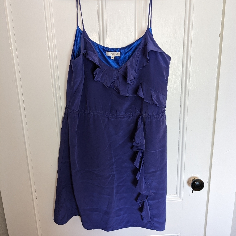 Liquid Cocktail dress blue fully lined size 8.
